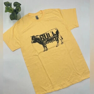 BULL HEADED T-Shirt soft‎ Yellow short sleeve Various Sizes! NEW!